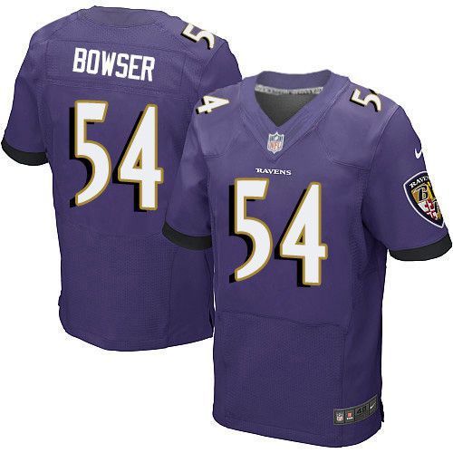 Men Baltimore Ravens 54 Tyus Bowser Nike Purple Elite Player NFL Jersey
